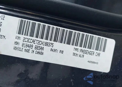 2012 Chrysler 300C from USA, damaged, VIN 2C3CCAET2CH188375